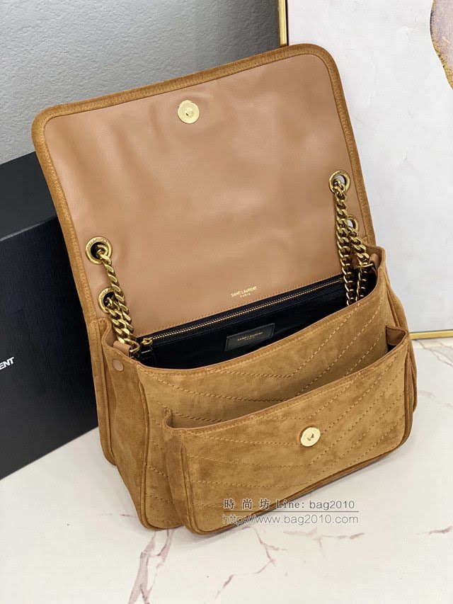 YSL爆款女士包包 聖羅蘭經典款MONOGRAM翻蓋麂皮手袋 YSL肩背斜挎包 498894  jjh1071